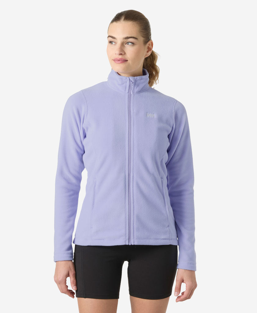 Image of a model wearing Outerwear. Product name - W DAYBREAKER FLEECE JACKET, Bright Lavender in Bright Lavender colour by brand - Helly Hansen