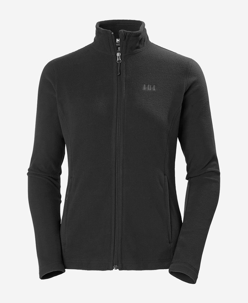 Image of a model wearing Outerwear. Product name - W DAYBREAKER FLEECE JACKET, 992 Black in Black colour by brand - Helly Hansen