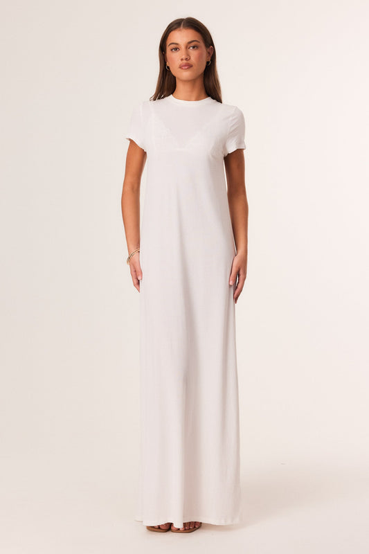Image of Dresses. Productname: SNDYS HENNY MAXI DRESS in White colour by brand - SNDYS