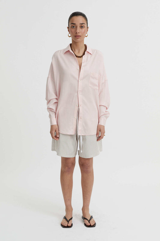Image of Shirts. Product name - Celine Shirt Pink in Pink colour by brand - Blanca Studio