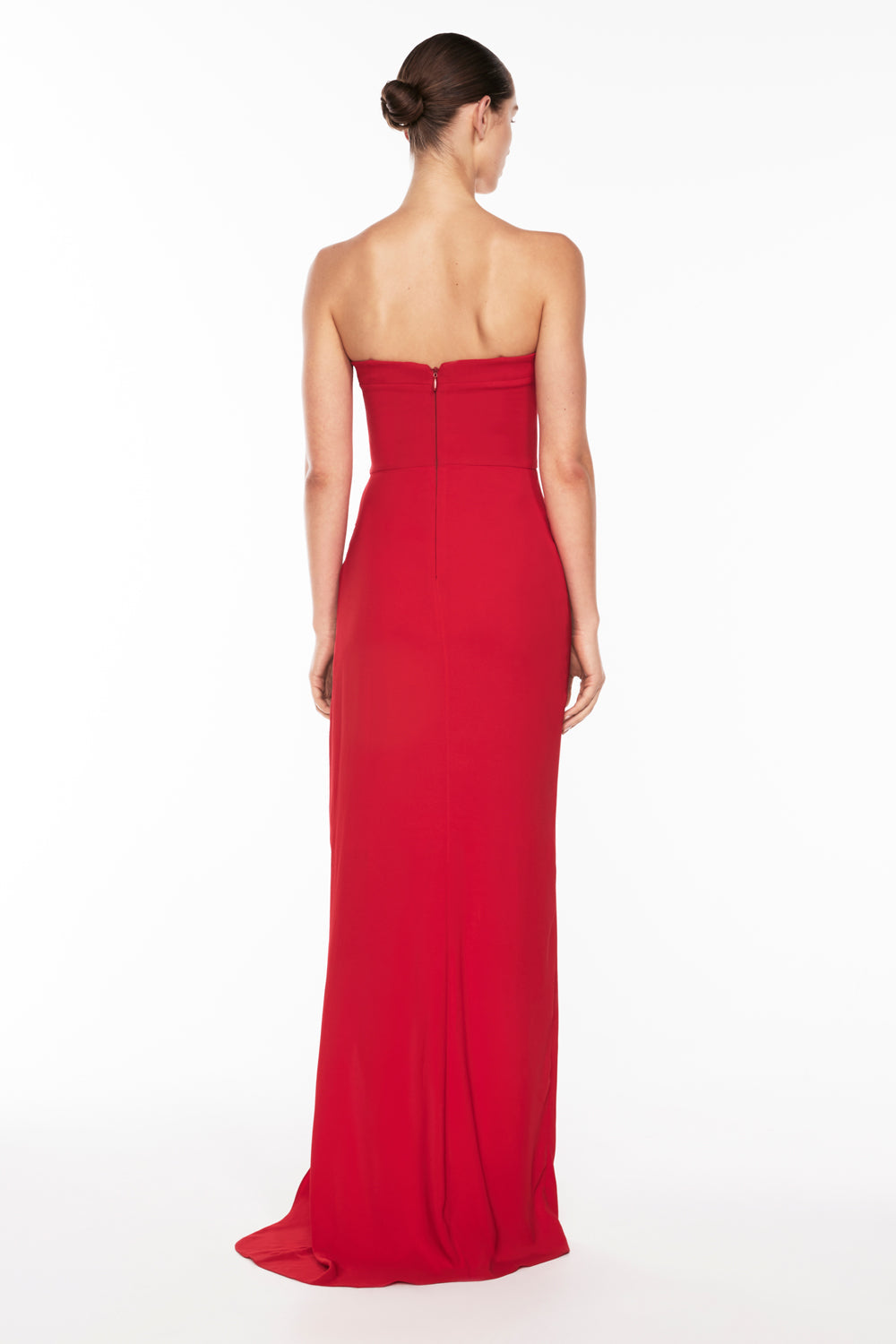 Asymmetrical Games Strapless Gown (Scarlet)