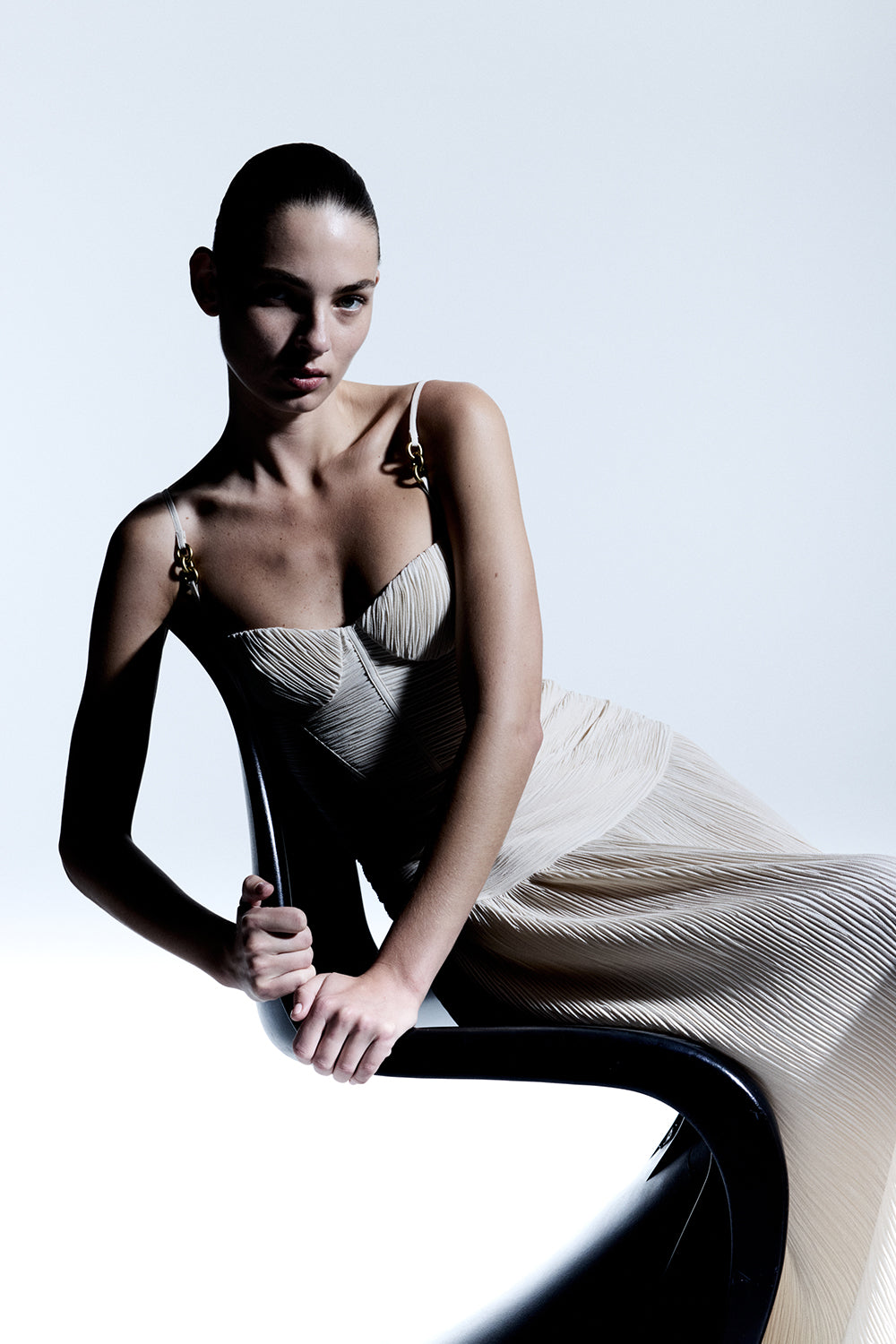 Image of Dresses. Productname: Double Time Pleat Dress in Nougat colour by brand - Manning Cartell