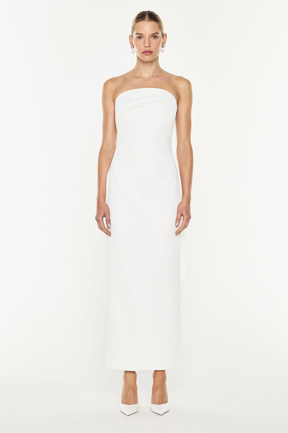 Fast Forward Strapless Dress (White)