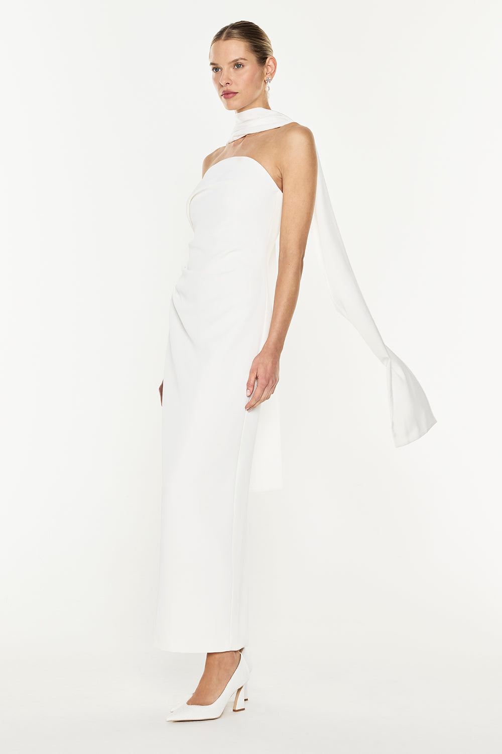 Fast Forward Strapless Dress (White)