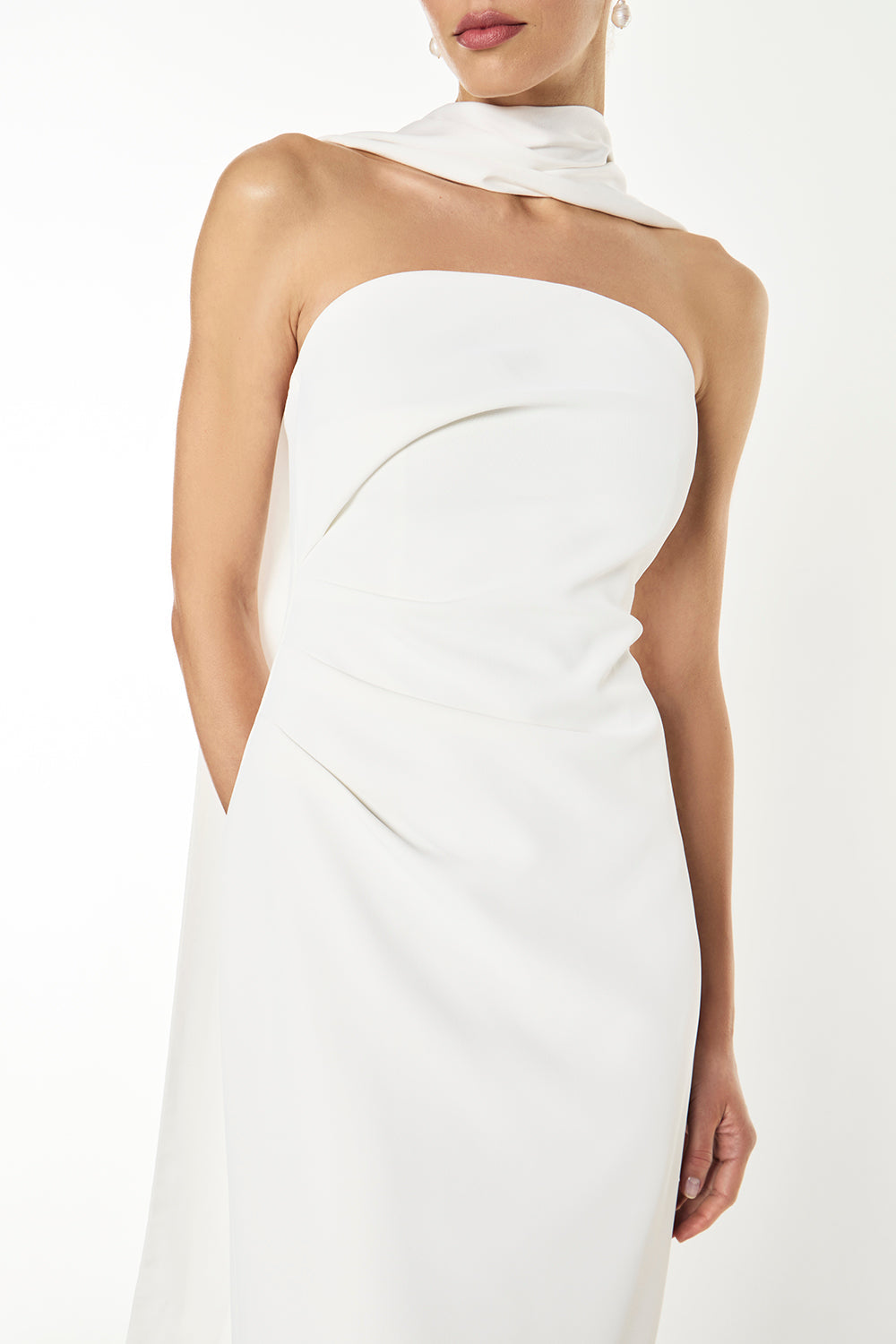 Fast Forward Strapless Dress (White)