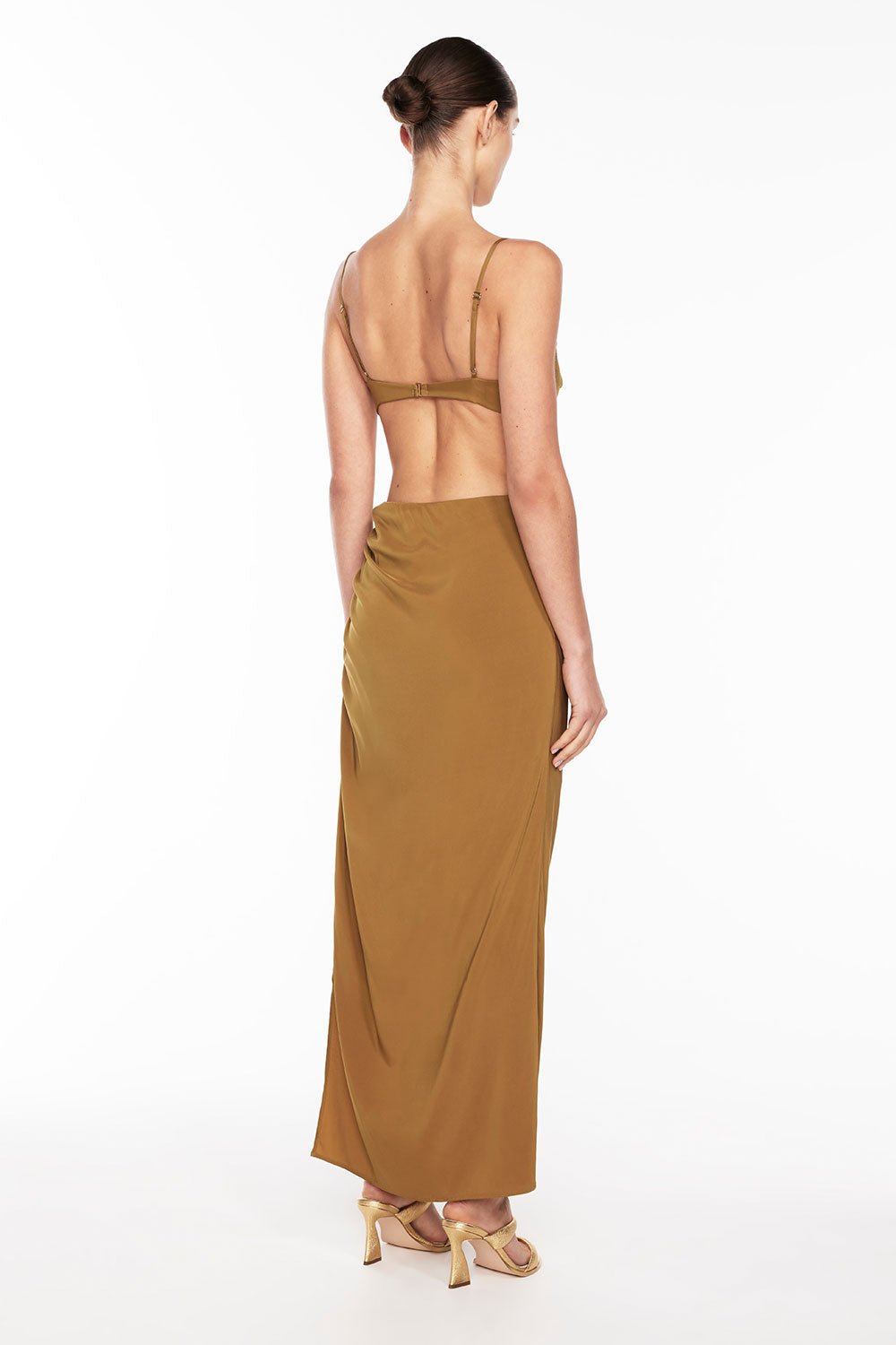 Dial It Up Backless Dress (Bronze)