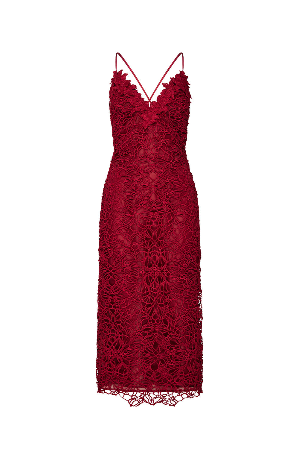 Image of Dresses. Productname: Tea Ceremony Midi Dress in Ruby Red colour by brand - Manning Cartell