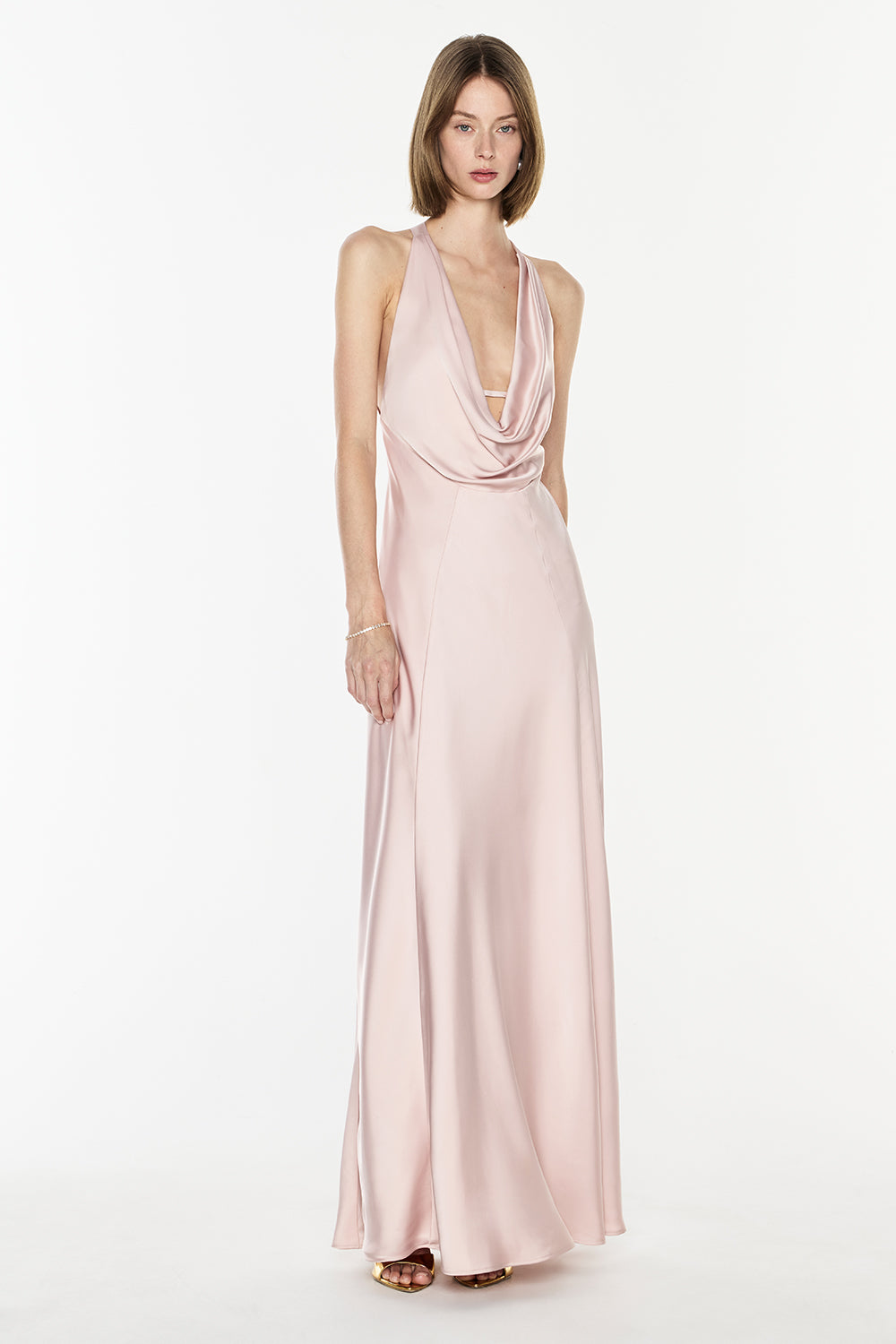 Charmed Cowl Slip Dress (Rose Pink)