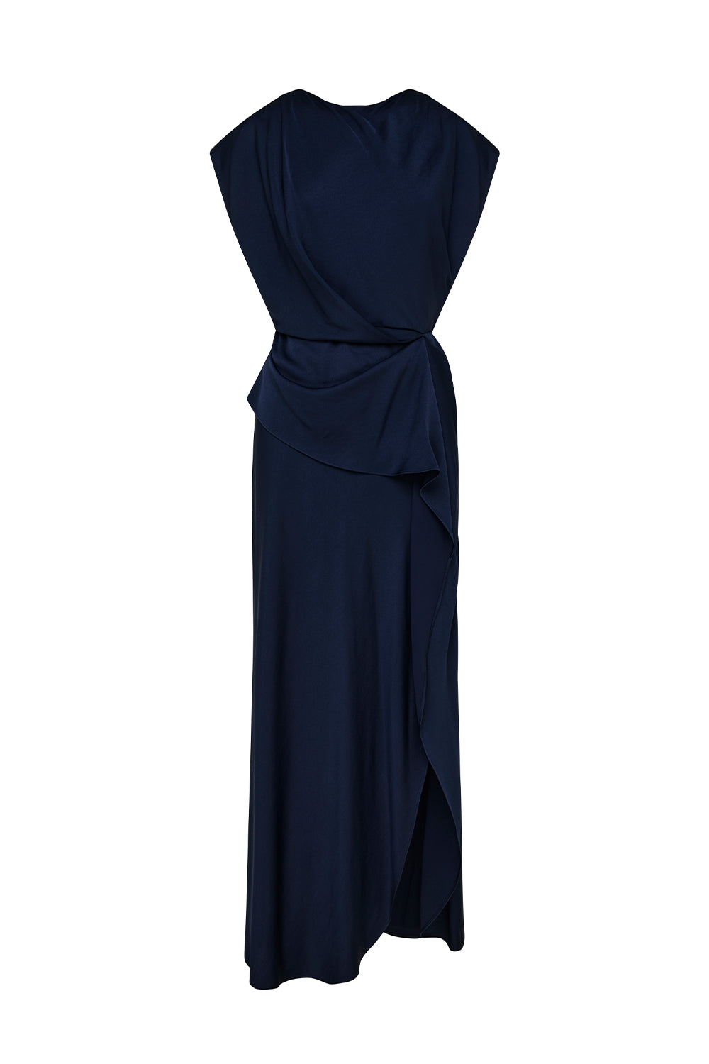 Fluid Notion Drape Dress (Navy)