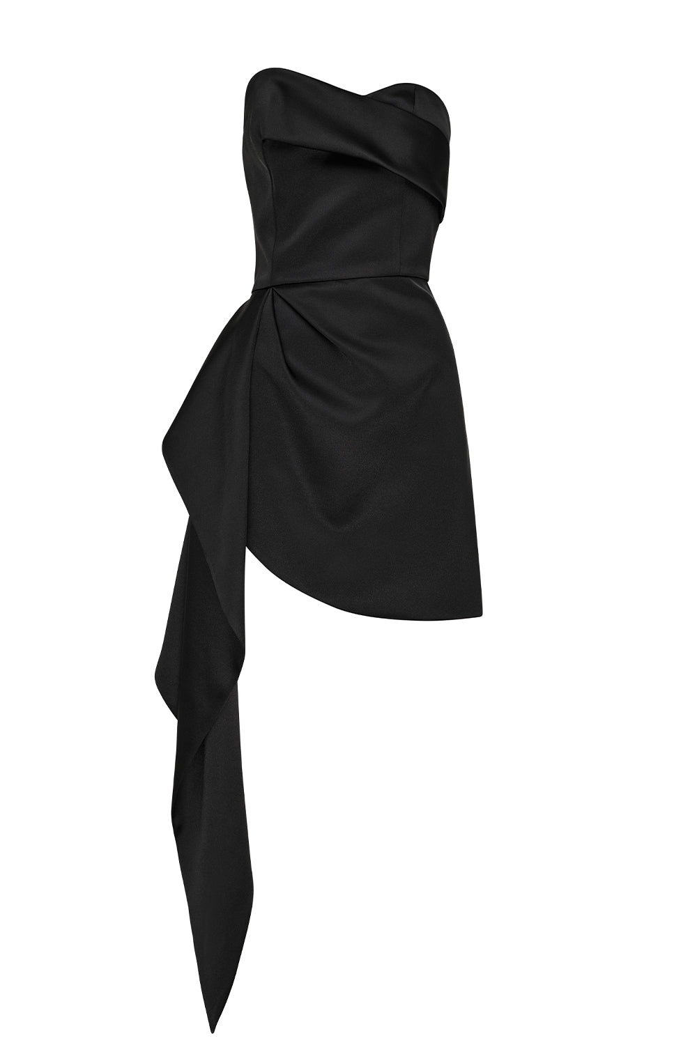 Night Moves Drape Mini Dress (Black)