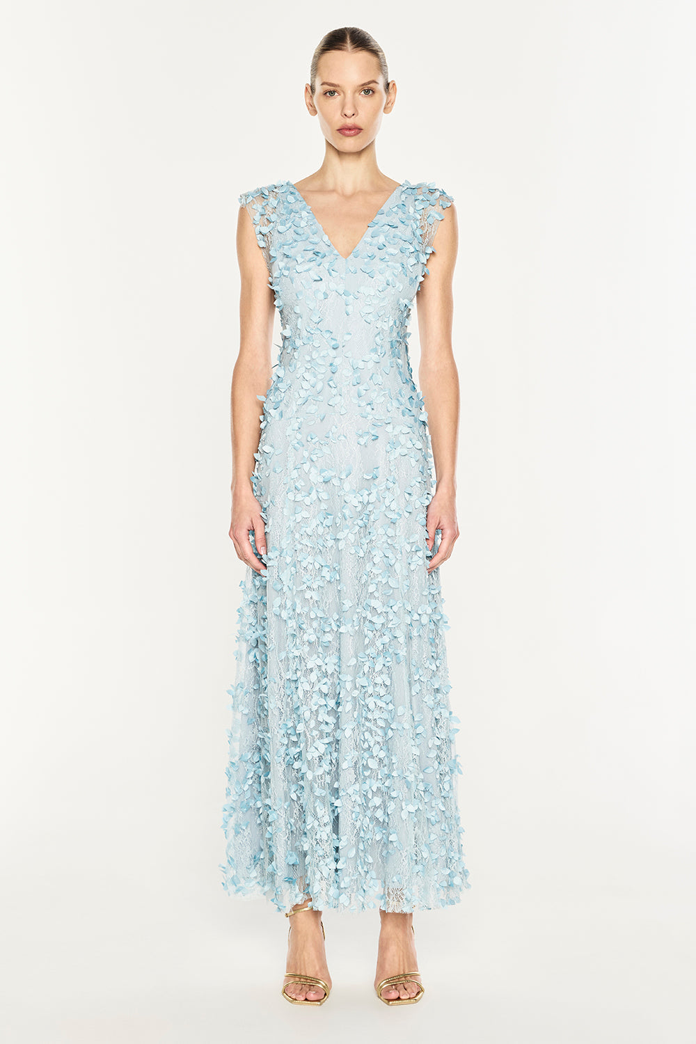 Image of Dresses. Product name - Enchantment Gown in Dove Blue colour by brand - MANNING CARTELL