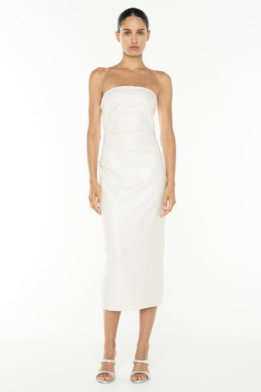 Image of Dresses. Productname: Diamante Brilliante Strapless Dress in White colour by brand - Manning Cartell