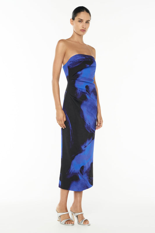 Life Electric Strapless Dress (Cobalt / Black)