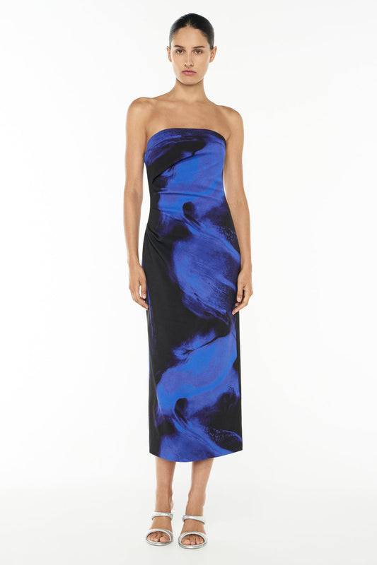 Image of Dresses. Productname: Life Electric Strapless Dress in Cobalt / Black colour by brand - Manning Cartell