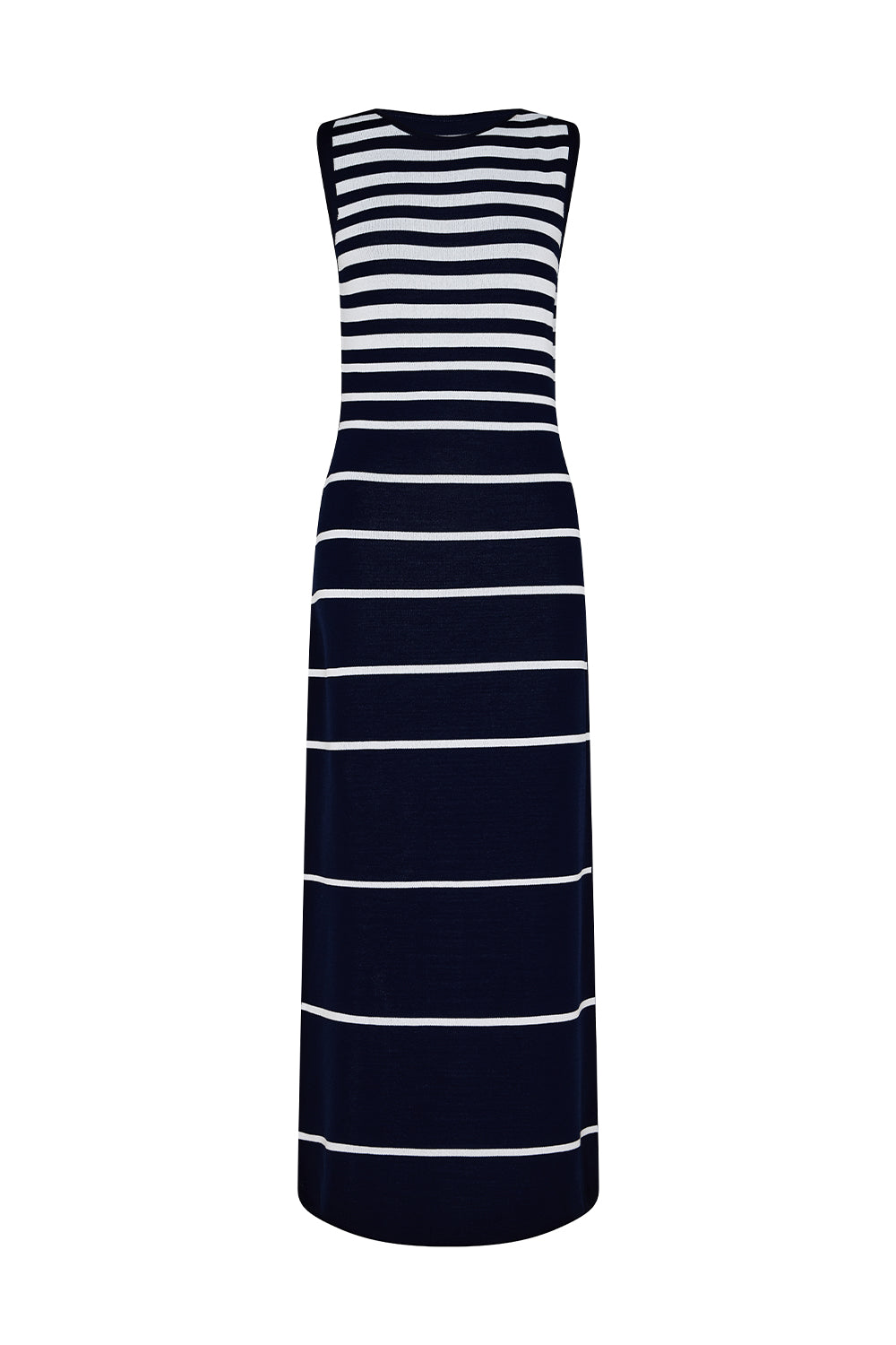 Breton Stripe Knit Dress (Navy/White)