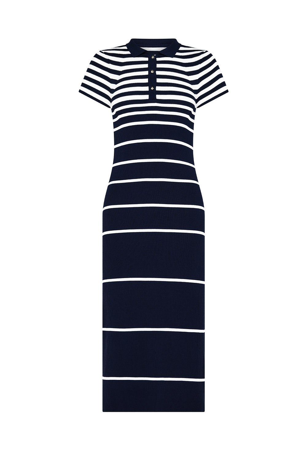 Sea & Shore Knit Polo Dress (Navy/White)