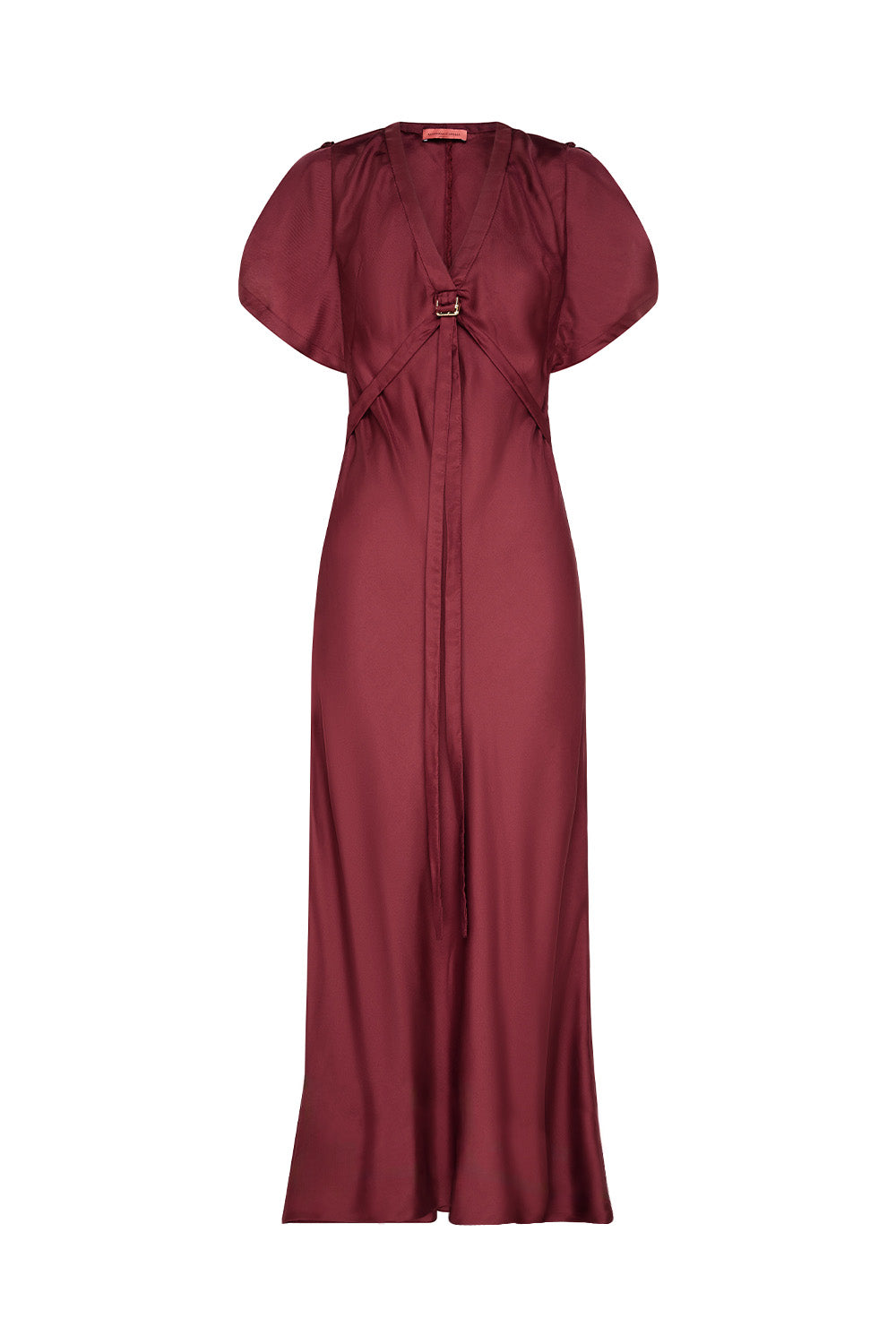 Image of Dresses. Productname: Romantic Rendezvous Midi Dress in Cabernet colour by brand - Manning Cartell