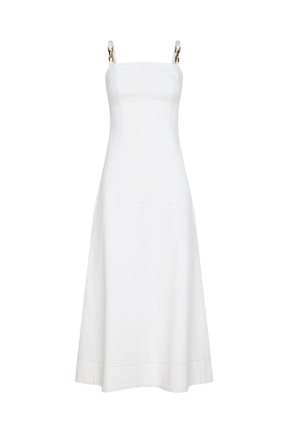 Cote Blanc Denim Dress (White)