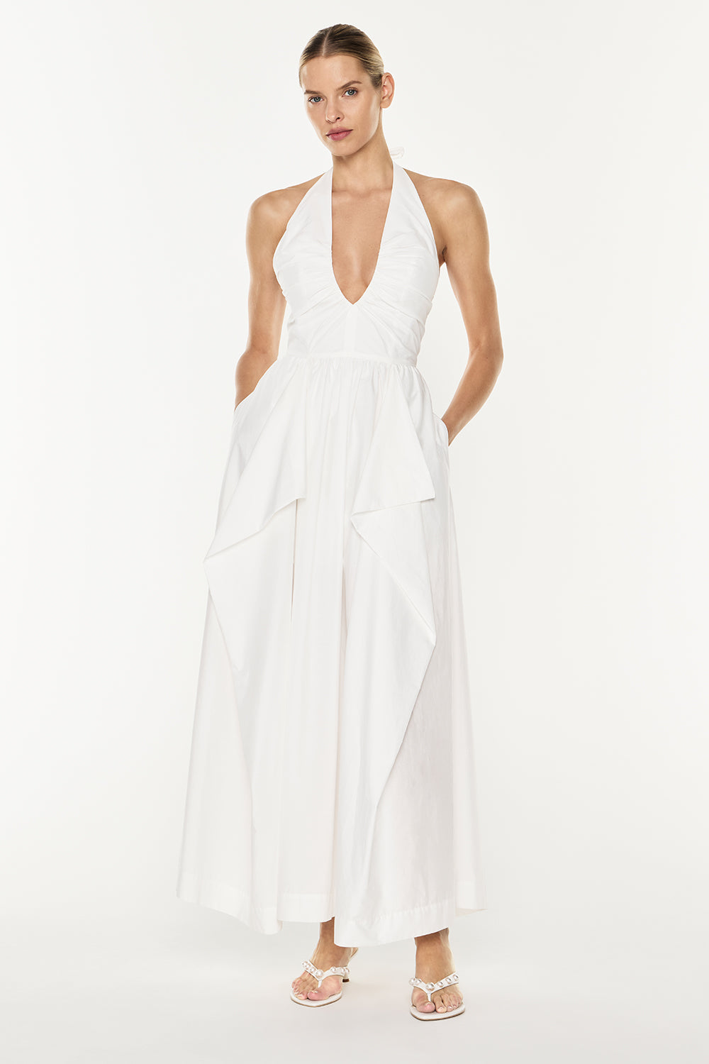 Provence Halter Dress (White)