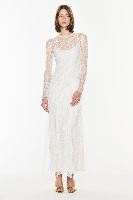 Image of Dresses. Productname: Sheer Bliss Dress in White colour by brand - Manning Cartell