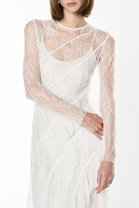 Sheer Bliss Dress (White)