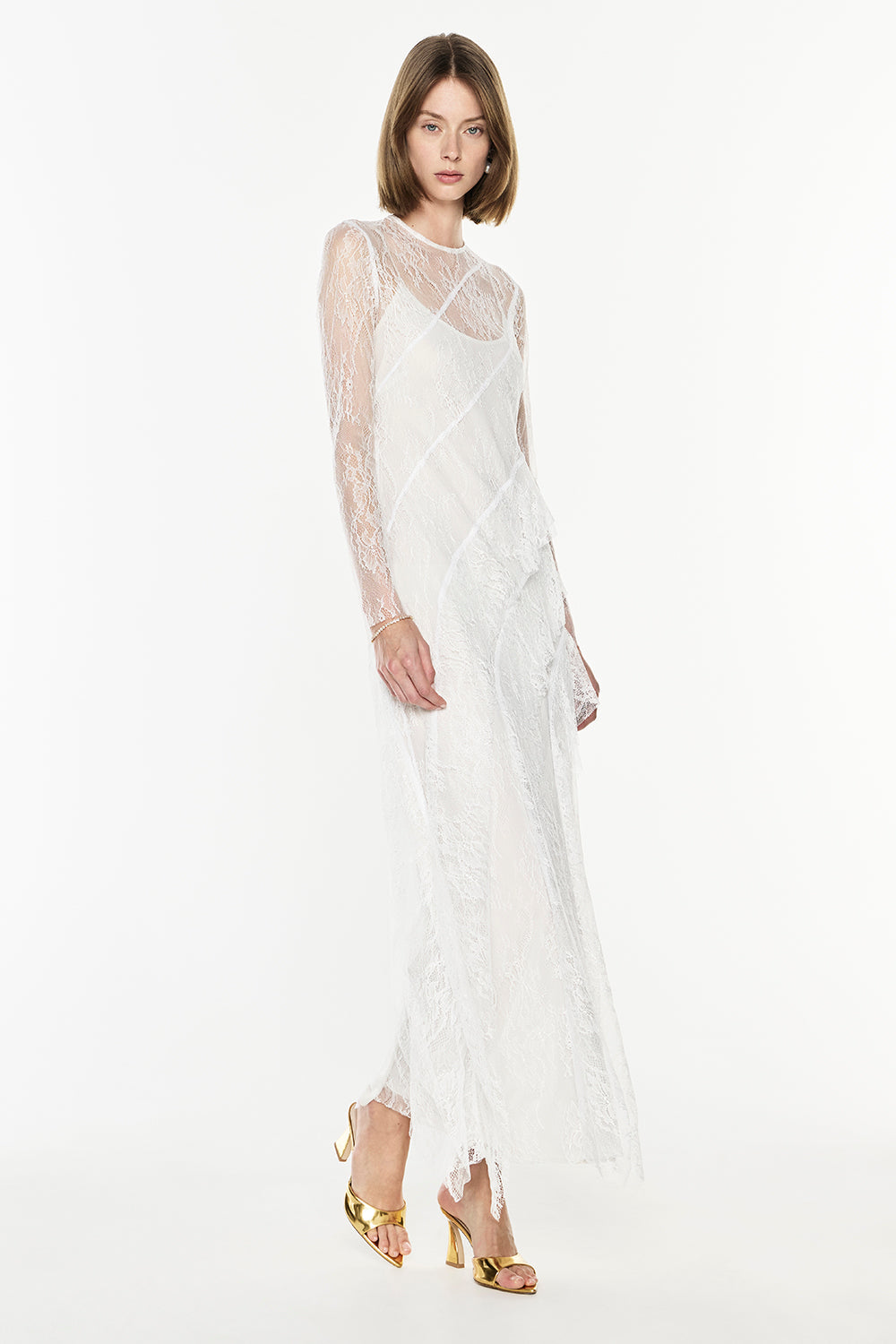 Sheer Bliss Dress (White)