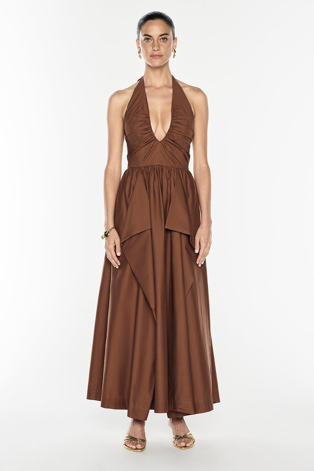 Provence Halter Dress (Cognac)
