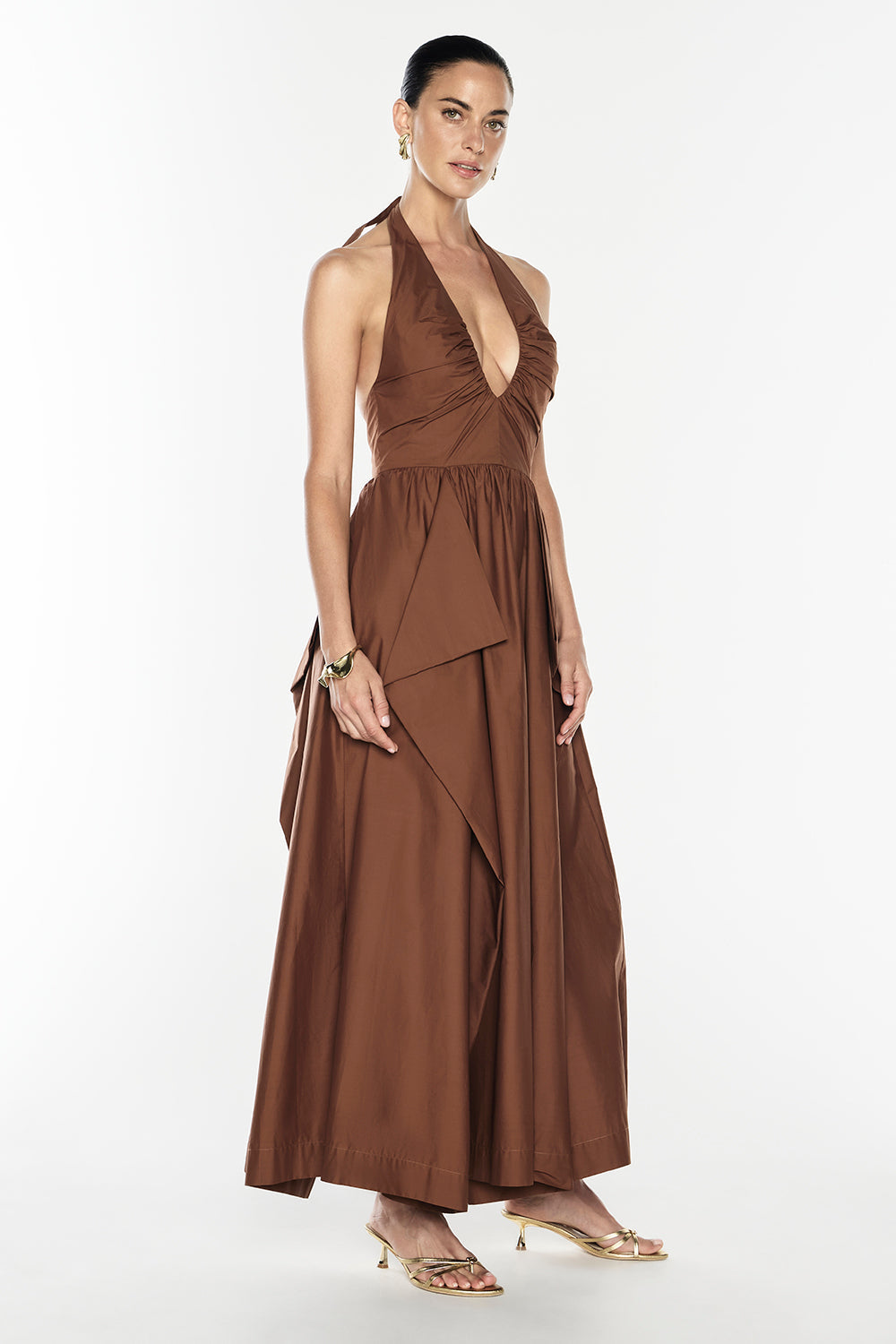 Provence Halter Dress (Cognac)