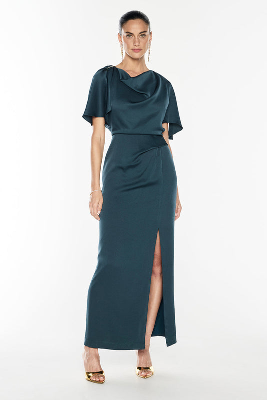 Image of Dresses. Productname: Royal Gains Gown in Teal colour by brand - Manning Cartell