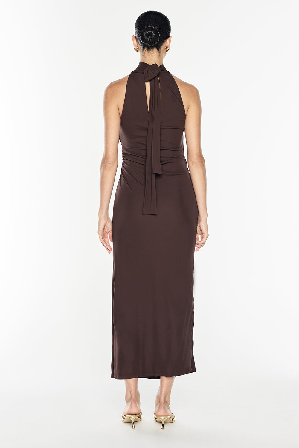 Sweet Days Halter Dress (Mocha Brown)