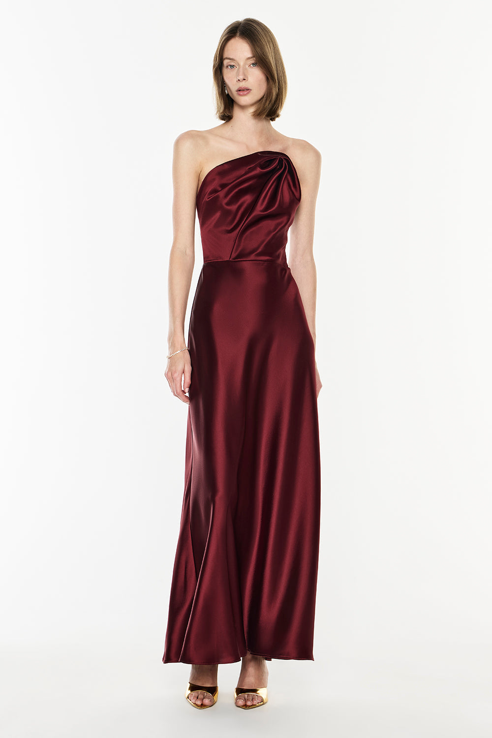 Image of Dresses. Productname: Show Me Love Strapless Gown in Dark Cherry colour by brand - Manning Cartell