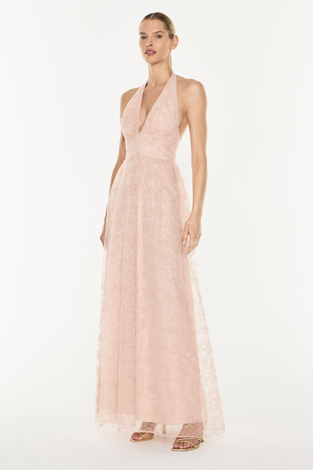 Image of Dresses. Productname: Rose Tinted Gown in Dusty Pink colour by brand - Manning Cartell