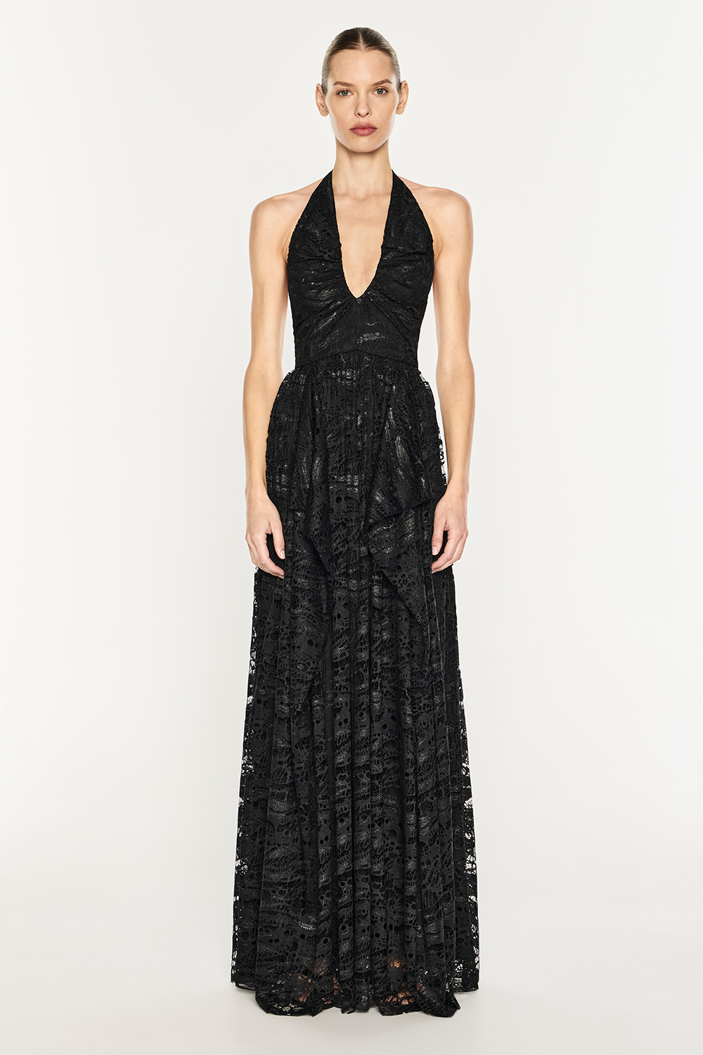 Image of Dresses. Product name - Masterpiece Halter Dress in Black colour by brand - MANNING CARTELL