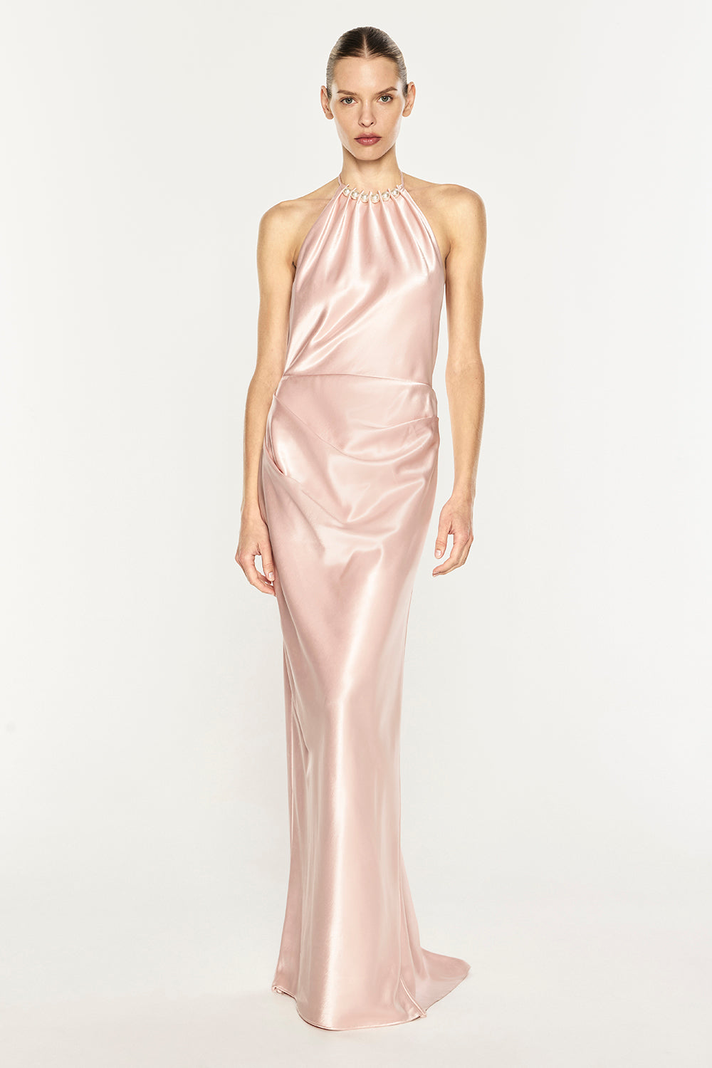 High Gloss Backless Racer Gown (Rosewater)
