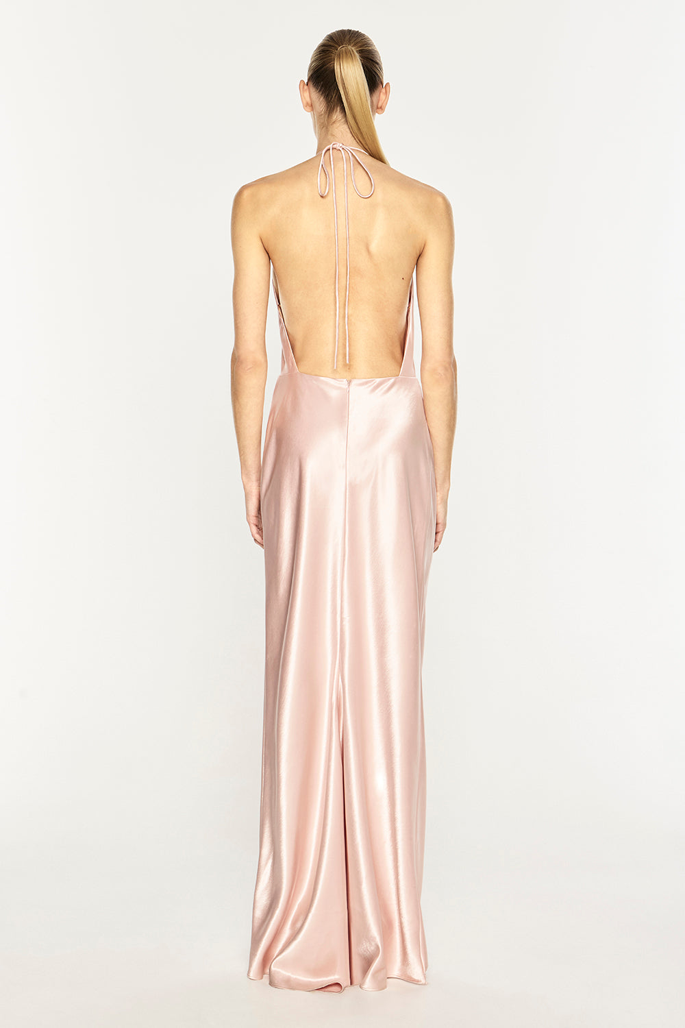 High Gloss Backless Racer Gown (Rosewater)