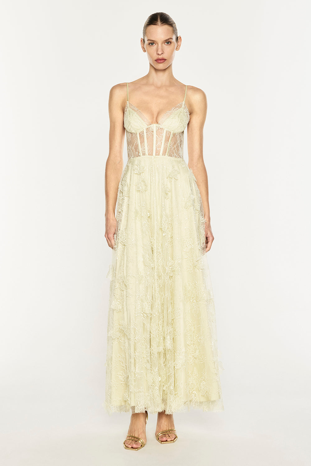 Perfectly Poetic Corset Gown (Soft Green)