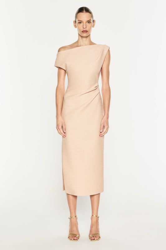 Image of Dresses. Product name - Pastel Dream Midi Dress in Blush colour by brand - MANNING CARTELL