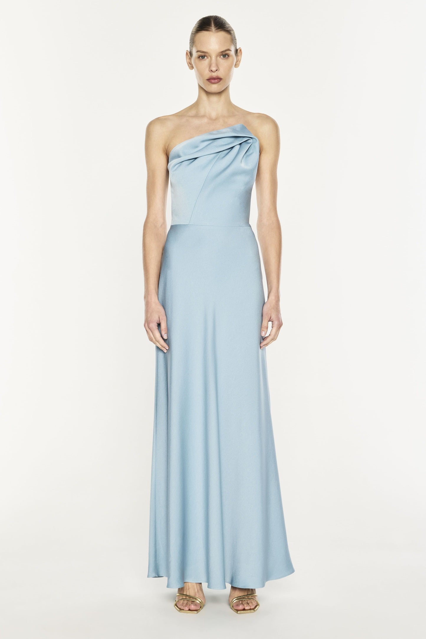 Image of Dresses. Product name - Show Me Love Strapless Gown in Tiffany Blue colour by brand - MANNING CARTELL