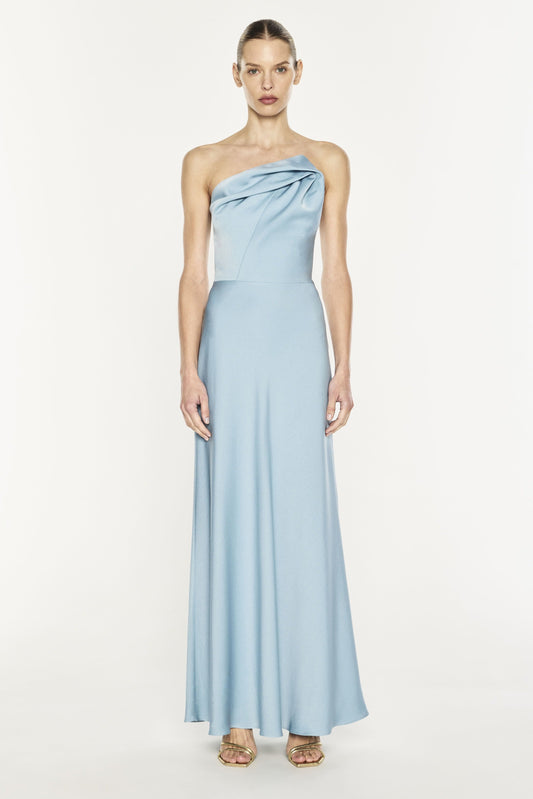 Image of Dresses. Product name - Show Me Love Strapless Gown in Tiffany Blue colour by brand - MANNING CARTELL
