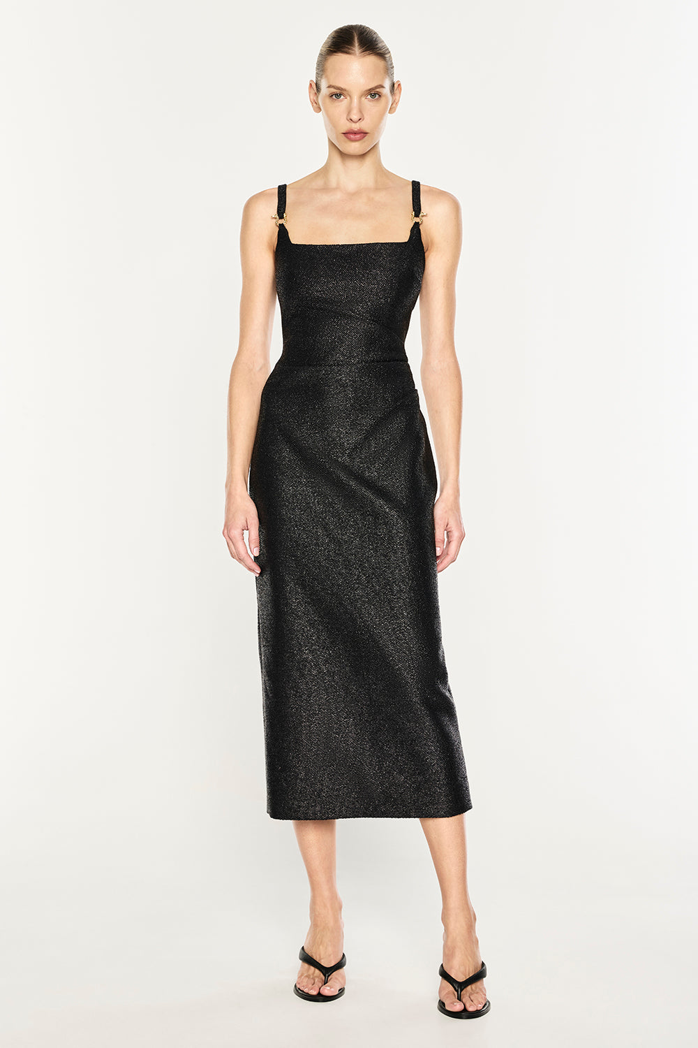 Puzzle Sky Midi Dress (Black)