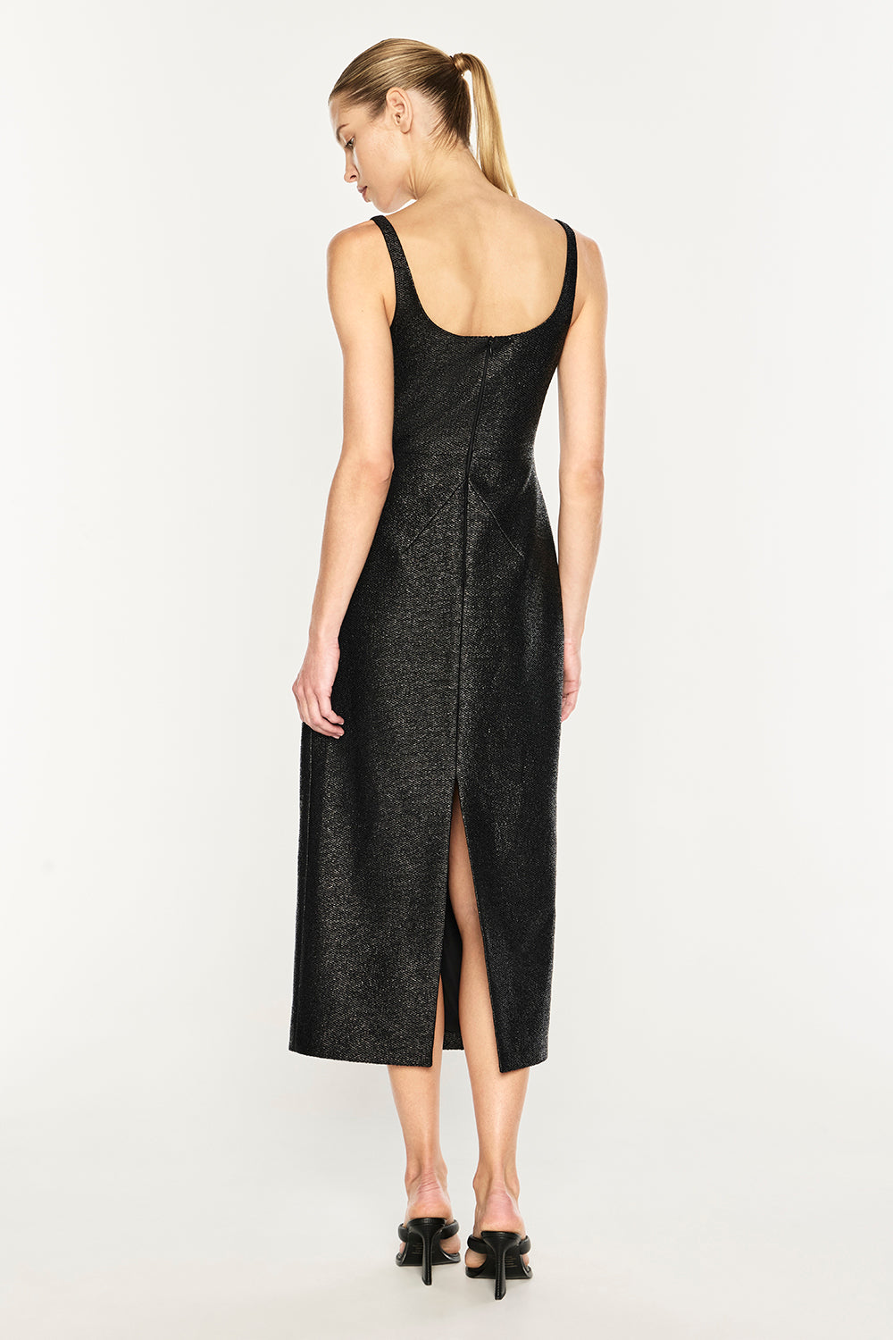 Puzzle Sky Midi Dress (Black)