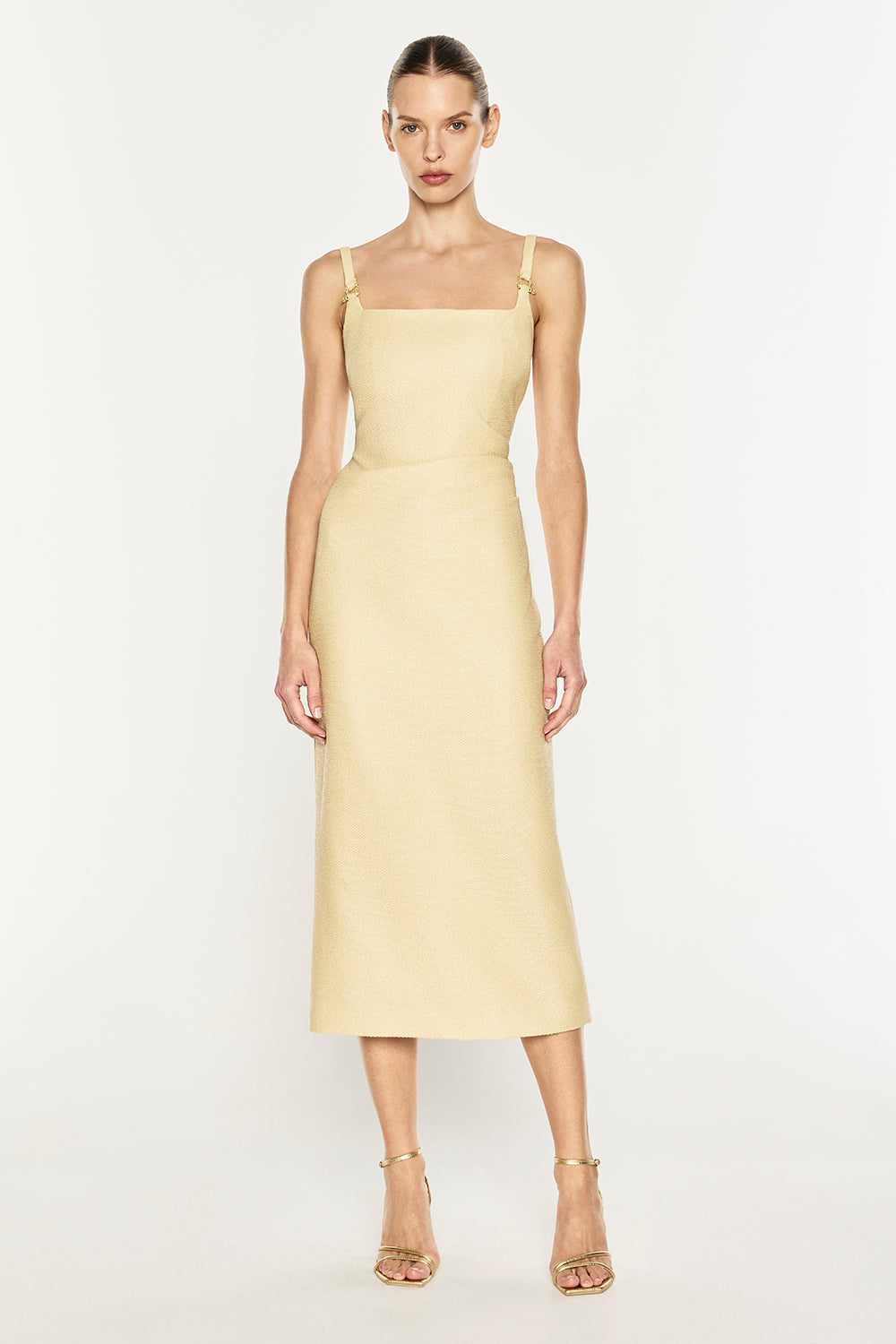 Puzzle Sky Midi Dress (Almond)