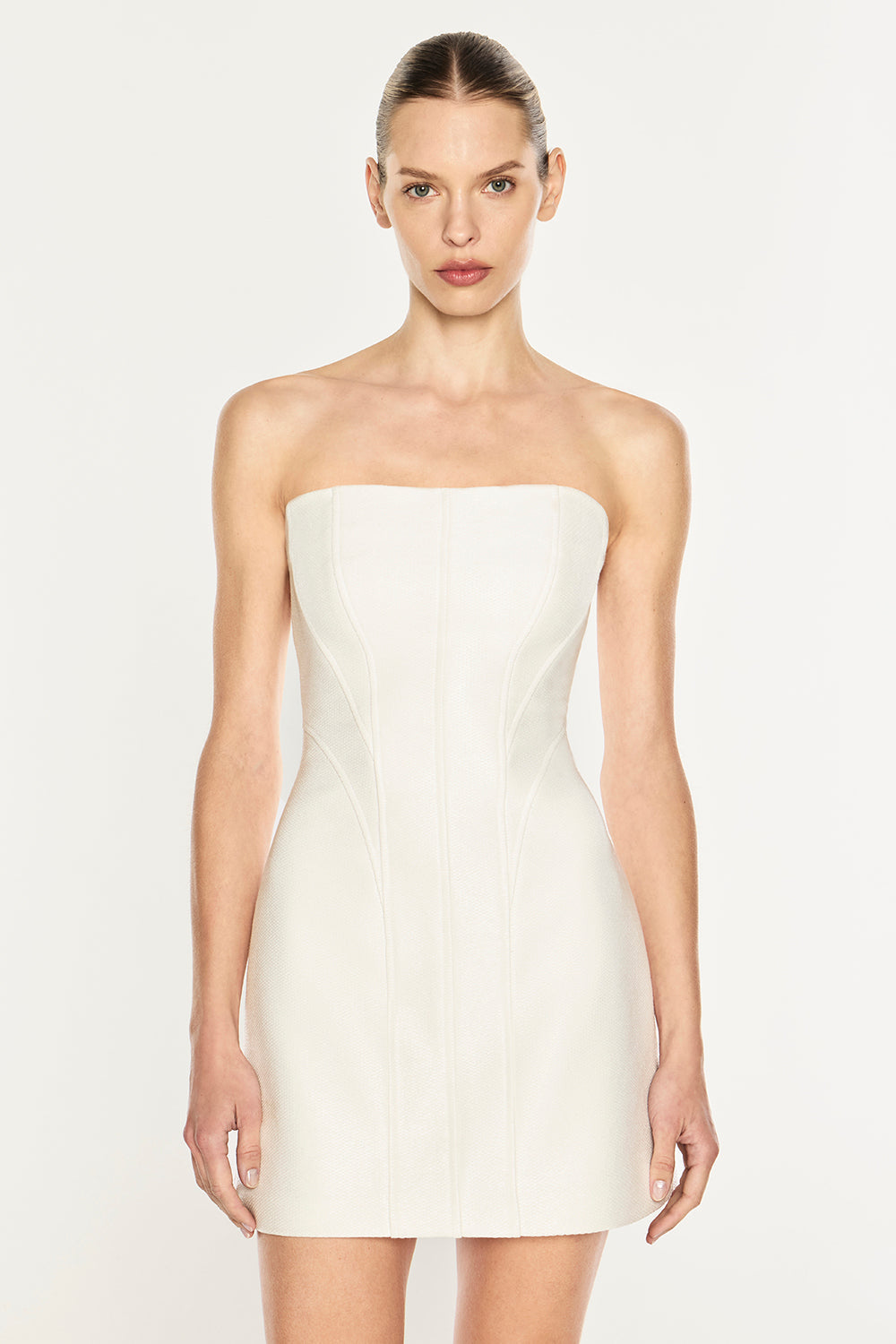 Line Of Beauty Mini Dress (White)
