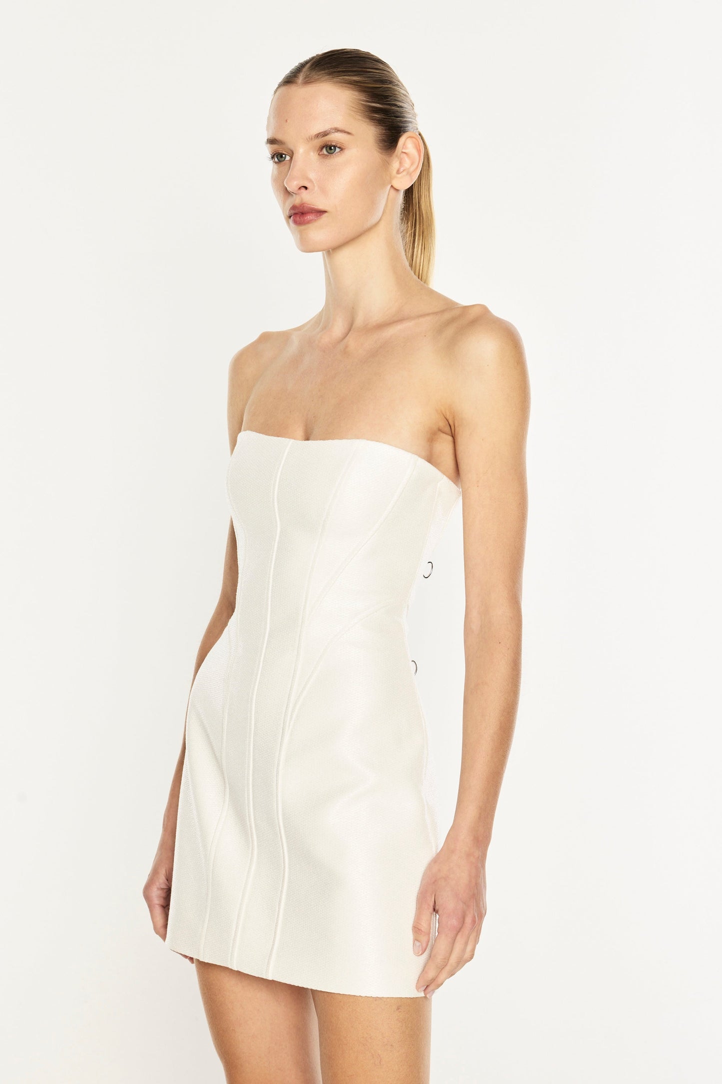 Line Of Beauty Mini Dress (White)