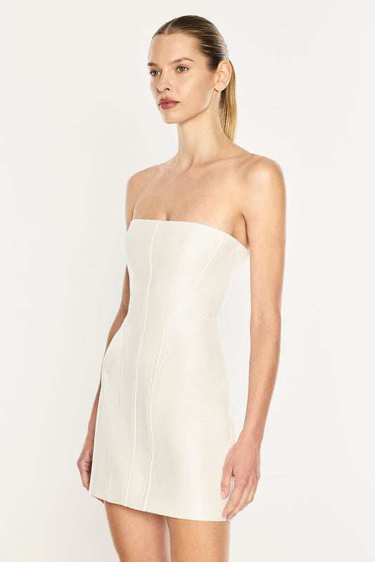 Line Of Beauty Mini Dress (White)
