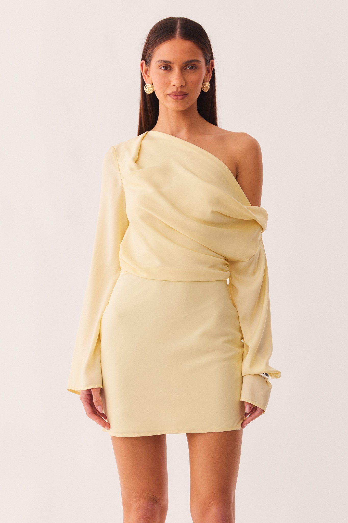 SNDYS CALISSA LONG SLEEVE MINI DRESS (Limoncello)
