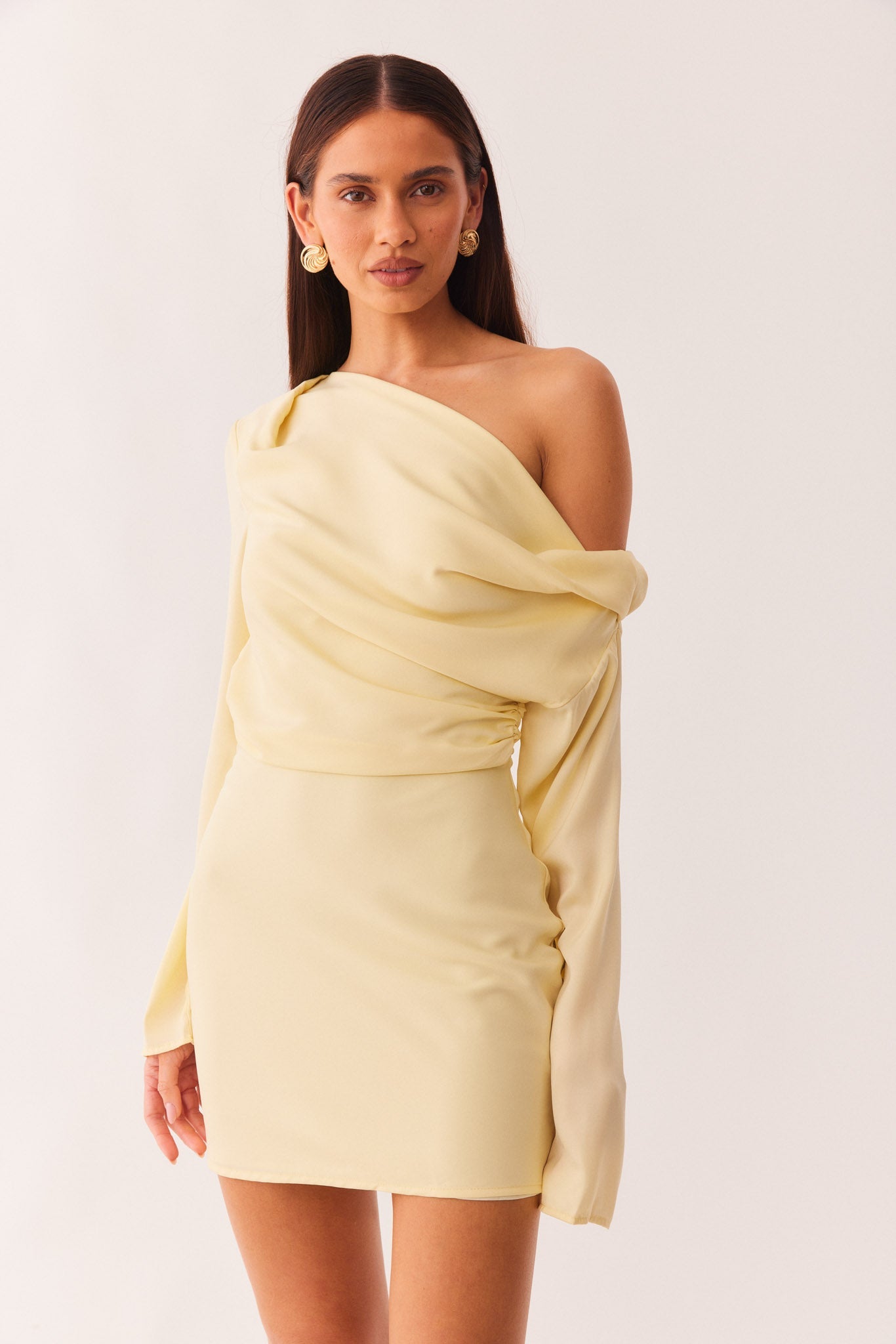 SNDYS CALISSA LONG SLEEVE MINI DRESS (Limoncello)