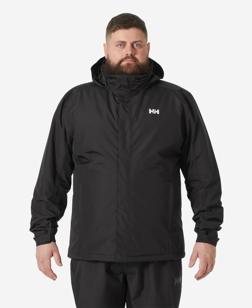 Image of Coats & Jackets. Product name - DUBLINER INSULATED JACKET, Black in Black colour by brand - Helly Hansen