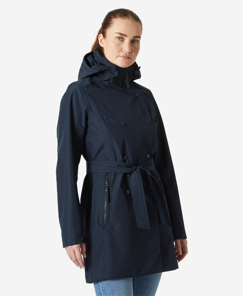 Image of Coats & Jackets. Product name - W WELSEY II TRENCH, Navy 599 in Navy colour by brand - Helly Hansen
