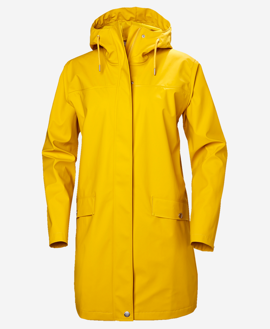 Image of Coats & Jackets. Product name - W MOSS RAIN COAT, Essential Yellow in Essential Yellow colour by brand - Helly Hansen